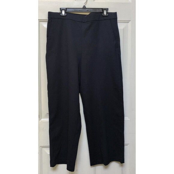 Gloria Vanderbilt Women's Ponte Pants Navy Knit Cropped Length Pullover Pockets - Picture 3 of 9